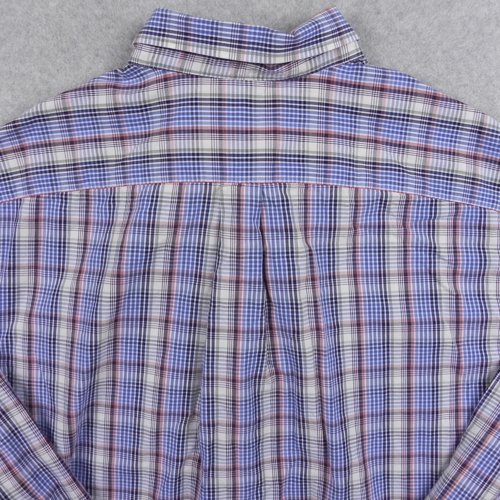 Roundtree & Yorke Shirt Mens XLT Tall Pocket Button Up Blue Plaid Long Sleeve - Picture 9 of 9